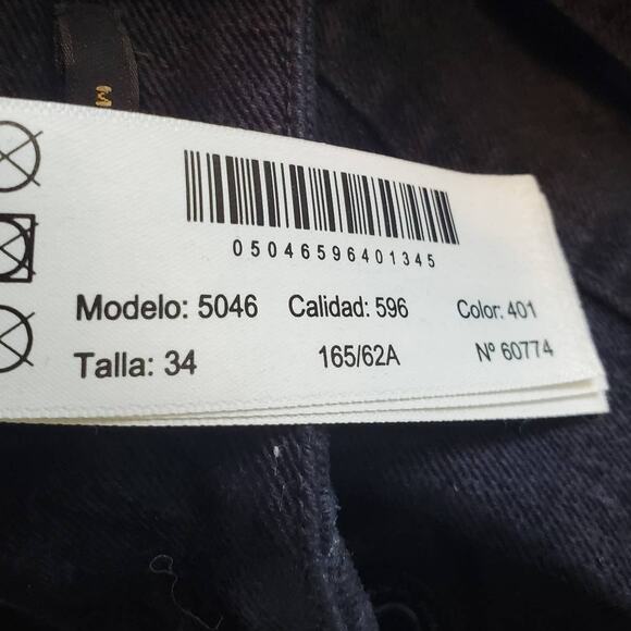 Massimo Dutti Straight Leg Jeans Dark Blue Mid Rise New 2(US) 34(EU) Retro Glam - Picture 6 of 8